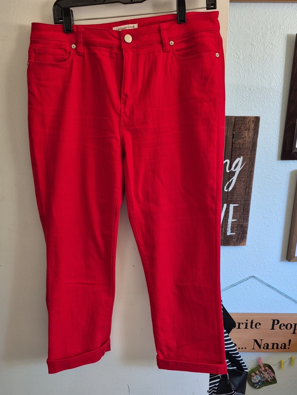 Coldwater Creek Red Women's Stretch Capri Pants